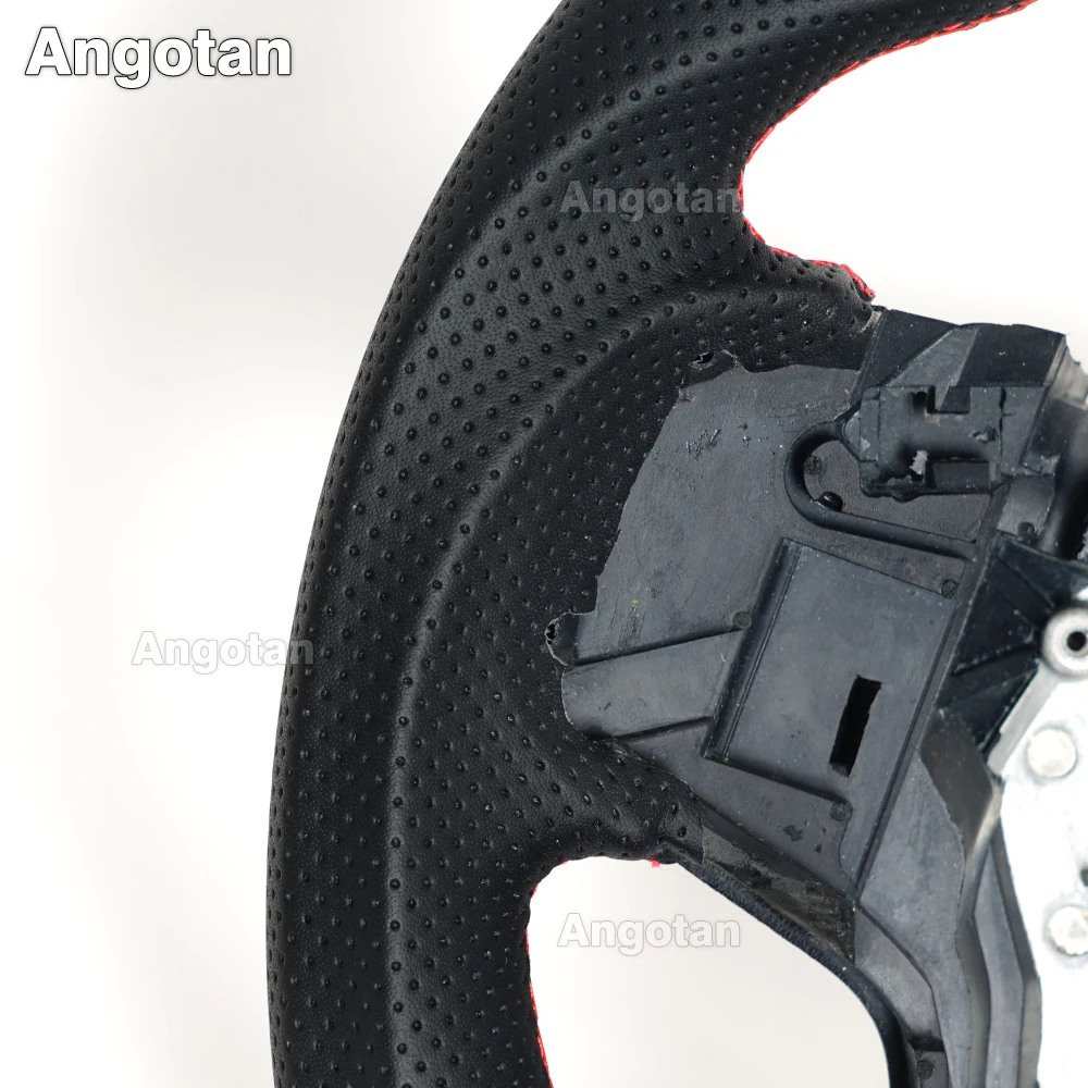 عجلة قيادة من ألياف الكربون الحقيقية 100% لفورد برونكو 2021-2024 قبضة جلدية مثقوبة 3k ترقية عجلة القيادة الكربونية #5