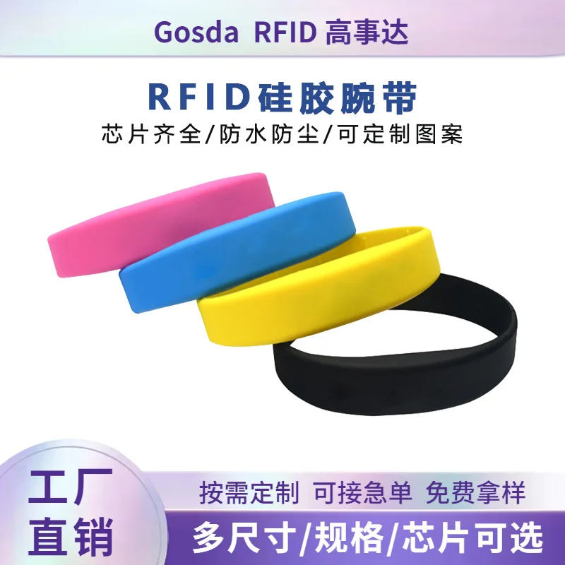 

Customized RFID Silicone Wristband Bracelet Amusement Park Park NFC Silicone Bracelet Wristband Access Contro