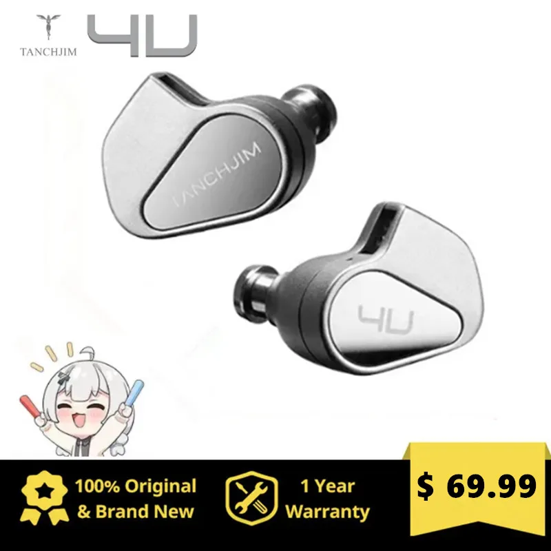 TANCHJIM 4U Earphones DMT-4 Ultra Double-chamber Dynamic Driver In-Ear Monitors with 3.5mm Cable 4 Turning Swithes