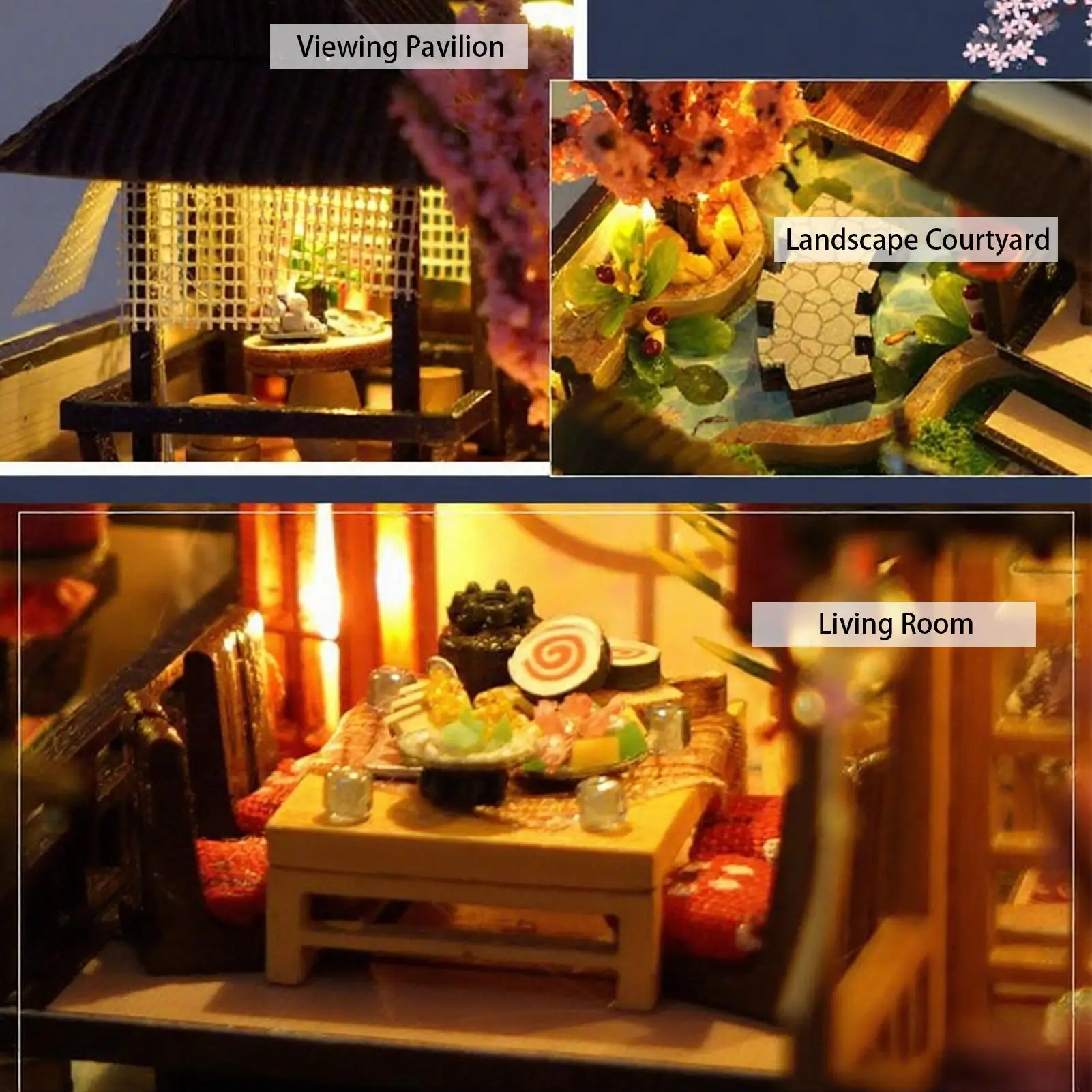 Puzzles 3D en bois pour adultes, Kits miniatures de maison pour adultes, blocs de construction de Villa avec lumière Led, artisanat réaliste pour bibliothèque