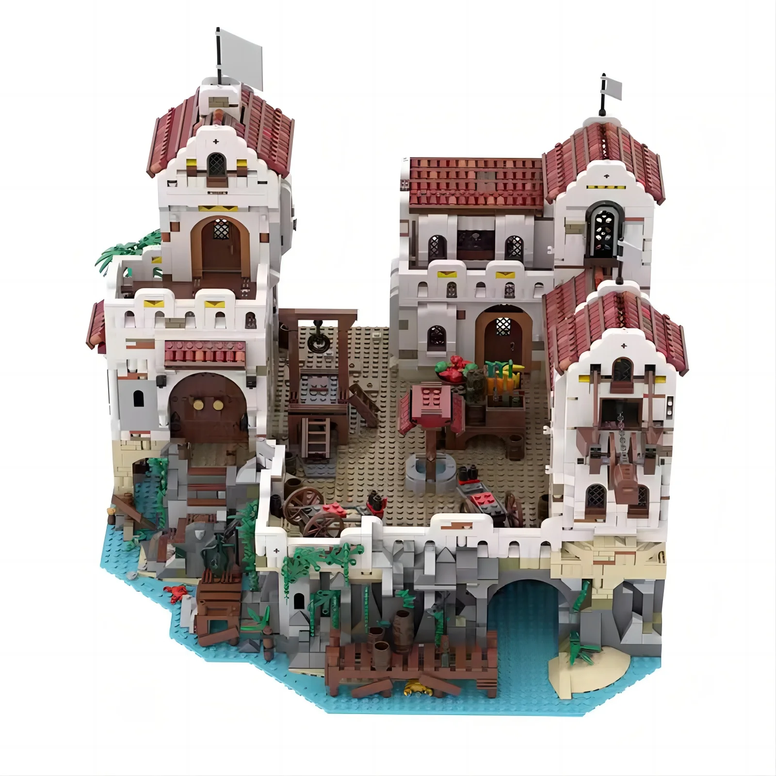 High Difficulty-49155 MOC Barracuda Bay Eldorado Fort Pirate Building Blocks DIY Toy Building Blocks Hobby Assembly Gift