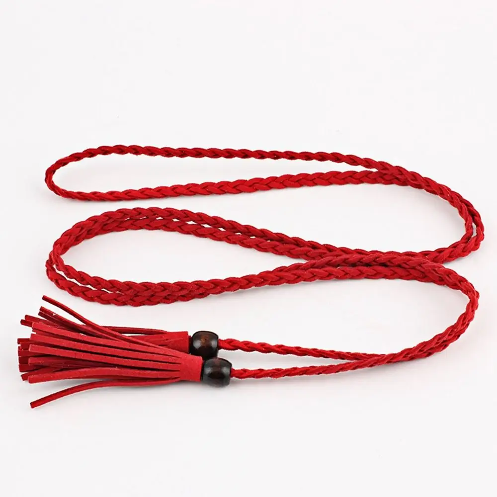 Belts Bohemian Thin Belts Dress Waistbands Accessories DIY Waist Rope Women Waist Chain Braided Tassel Belt Ethnic Style Belts