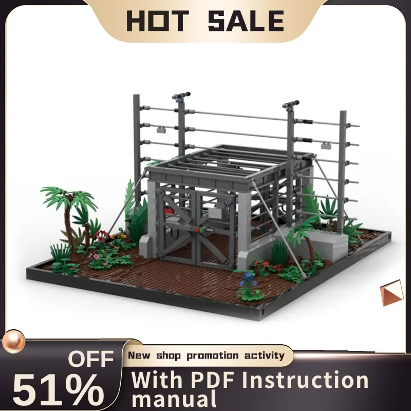 

1678Pcs New Famous Jurassic Movie Series Moc Full Helipad Gate Model Building Blocks Diy Creative Ideas Kid Toys Birthday Gifts