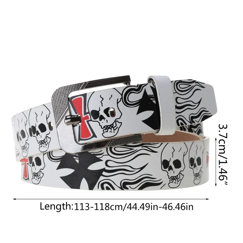 Vrouwen Taille Riem Schedelprint Mannen Riem Cool Punk-stijl Tailleband Mannen Cowboy Riemen Dropsale