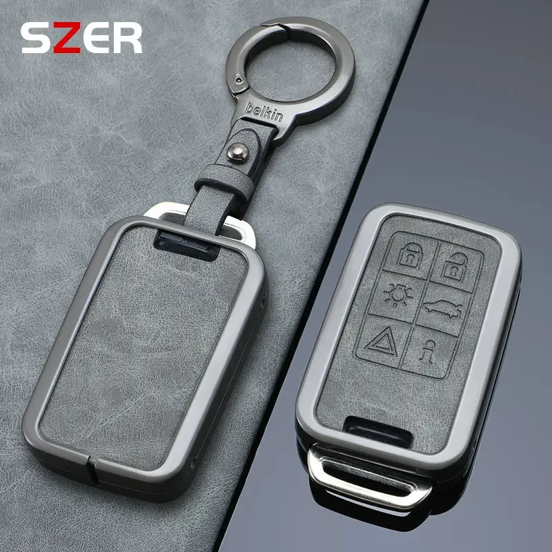 

Galvanized Alloy Leather Car Remote Key Case Cover Shell For Volvo S60 V60 XC60 S70 V70 S80 XC70 XC90 Holder Protector Fob