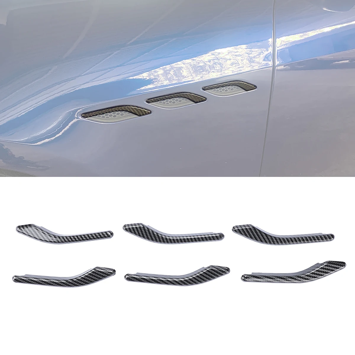 Side Air Vent Fender Cover Trim Decal Protector for Maserati Levante 2016 2017 2018 2019 Ghibli 2014-2019 Car Exterior Accessory