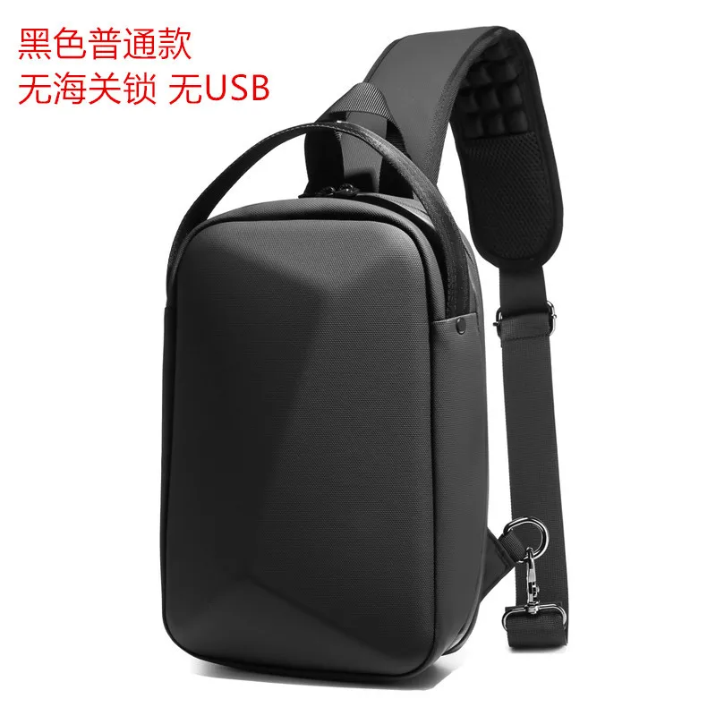 Bolsa de ombro impermeável masculina de luxo multifuncional anti-roubo crossbody saco casual curta viagem carregamento usb estilingue pacote de peito