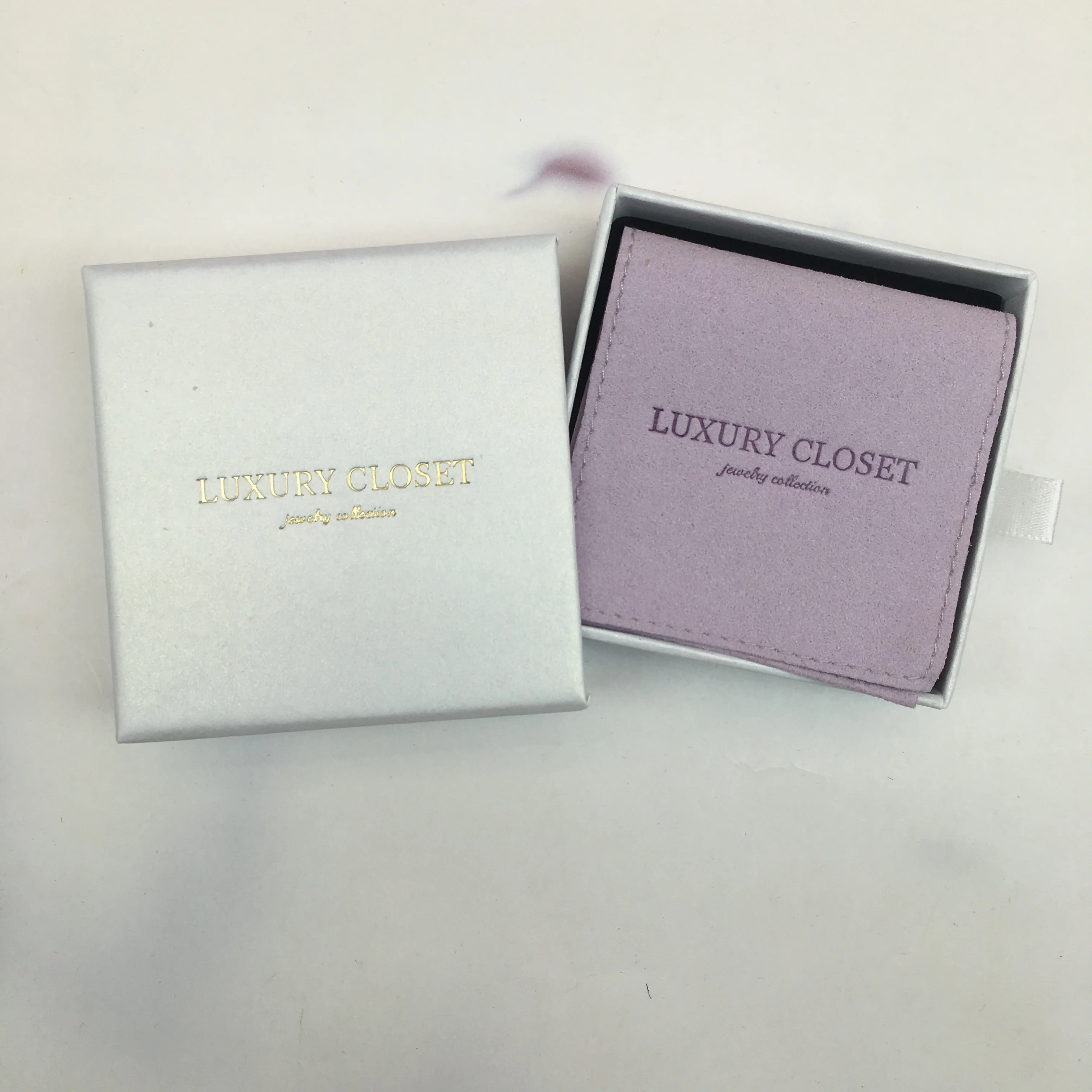 

7x7x3cm Paper Jewelry Box 6.2x6.2cm Microfiber Packaging Bag Set Necklace Bracelet Earrings Storage Gift Box Jewellery Organizer