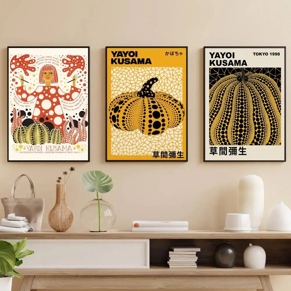 

Y-Yayoi Kusama Art Poster Self-adhesive Art Waterproof Paper Sticker Coffee House Bar Room