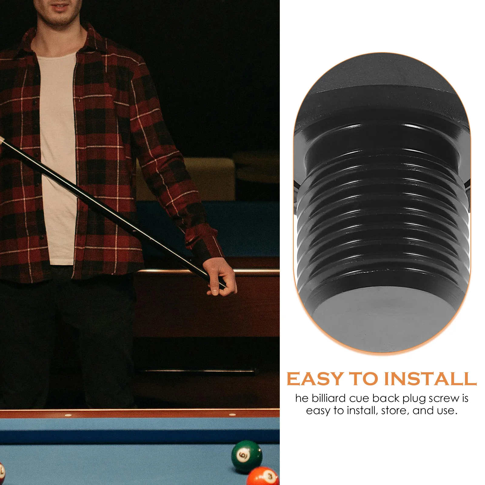 

Pool Cue Bottom Screw Snooker Accessory Look Easy Storage Installation Must Have Player Billiard Cue Backing Plug