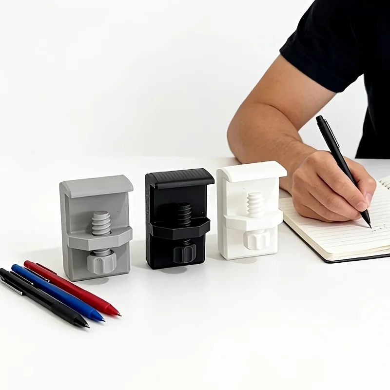 Spiral Switch Clip-On Pen Holder, Space-Saving Desk Mount Pen Storage Rack, Sturdy Fit for Thick Desks, Practical Home Accessory