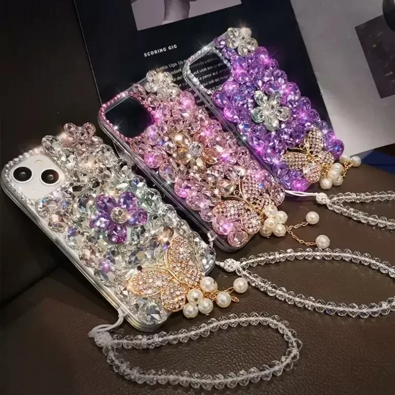 

Sparkling Butterfly Tassel Case for Samsung Galaxy, Jewelry, A53, A73, A51, A71, A72, A52, A23, A22, A13, A12, A11, A50, A70