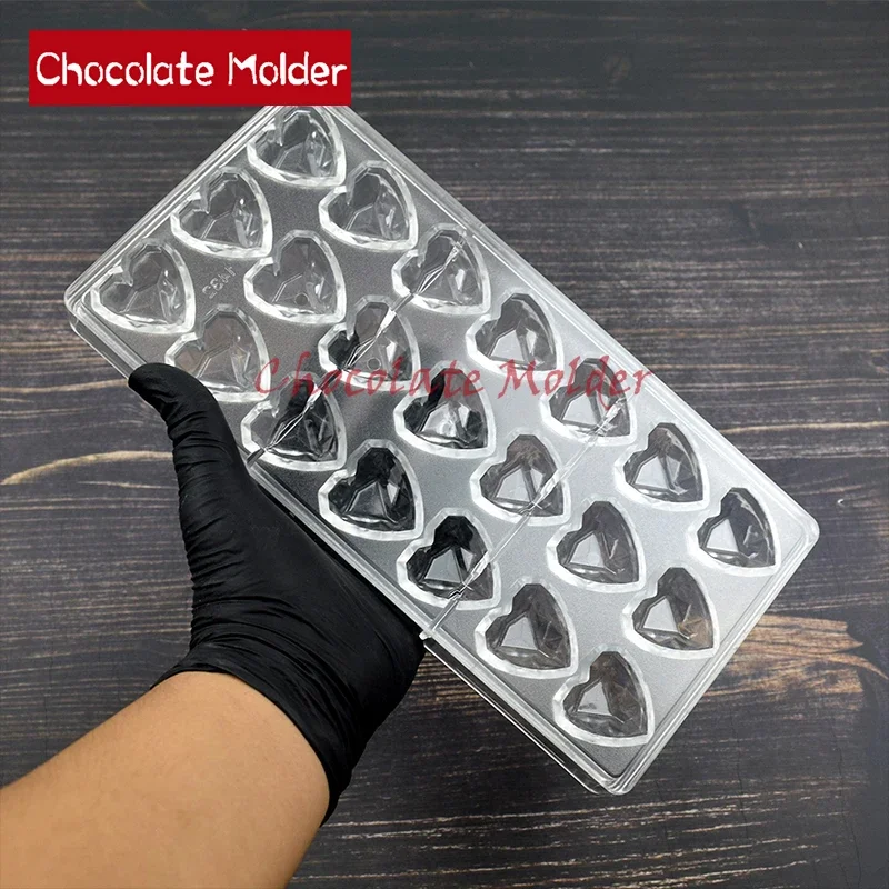 1Pc Diamond Heart Chocolate Mold (Polycarbonate) - Holiday Candy Tools for Mother's Day Valentine's Day Baking Confectionery Ute - view 6