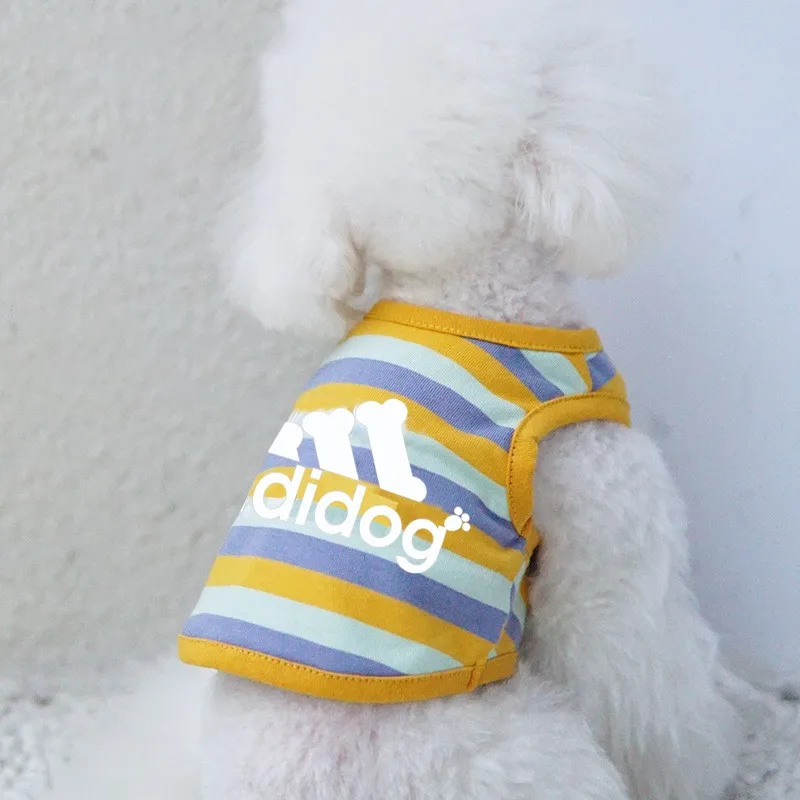 Letter Pet Dogs Clothes Summer Cotton Dogs Vest Stripe Breathable Puppy For Small Medium Dogs Clothing Chihuahua French Bulldog