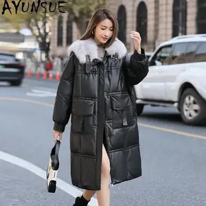 新品 未使用 女性 レディース レザー 本革 くどい グースダウン 