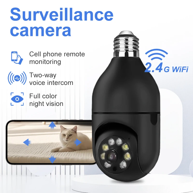 كاميرا مراقبة لمبة تتبع الإنسان التلقائي كامل اللون للرؤية الليلية مراقبة الأمن الداخلي كاميرا واي فاي كاميرا IP المنزل الذكي #1