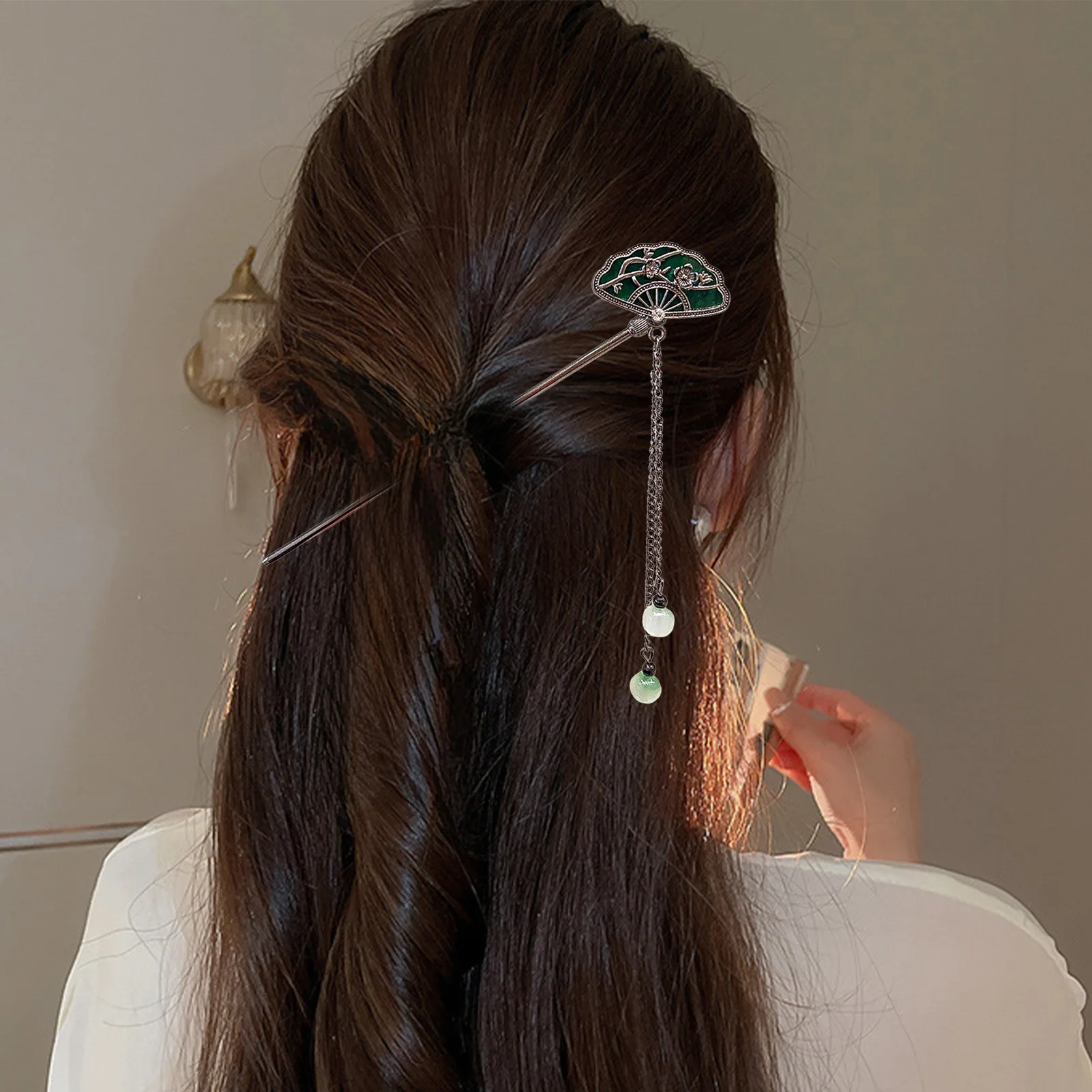 

Элегантная винтажная заколка-веер в китайском классическом стиле для повседневного использования