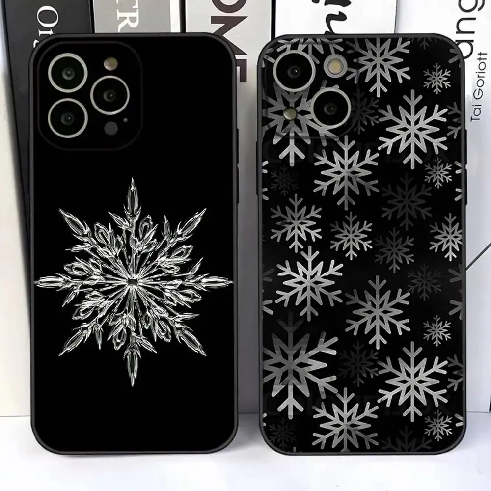 

Christmas Snowflakes Phone Case For iPhone 17,16,15,14,13,12,11 Plus,Pro,Max,Air,XR,XS,X,7,8 SE,Mini Silicone Soft