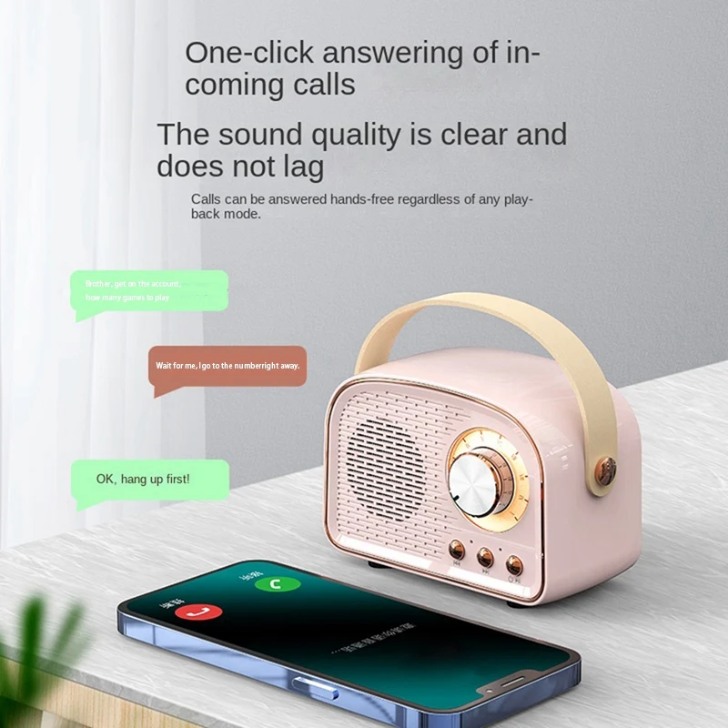 Retro Mini Bluetooth Speaker Classical Music Player Sound Stereo Subwoofer Portable Decoration Speakers Home