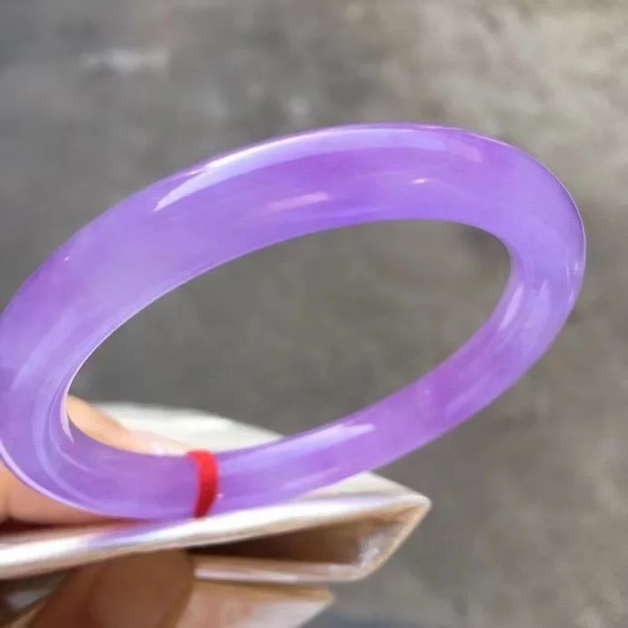 Newest Class A Jewelry Natural Rare Violet jadeite round bar Bracelet High-quality Bangles Accessories Hand Decoration Crafts