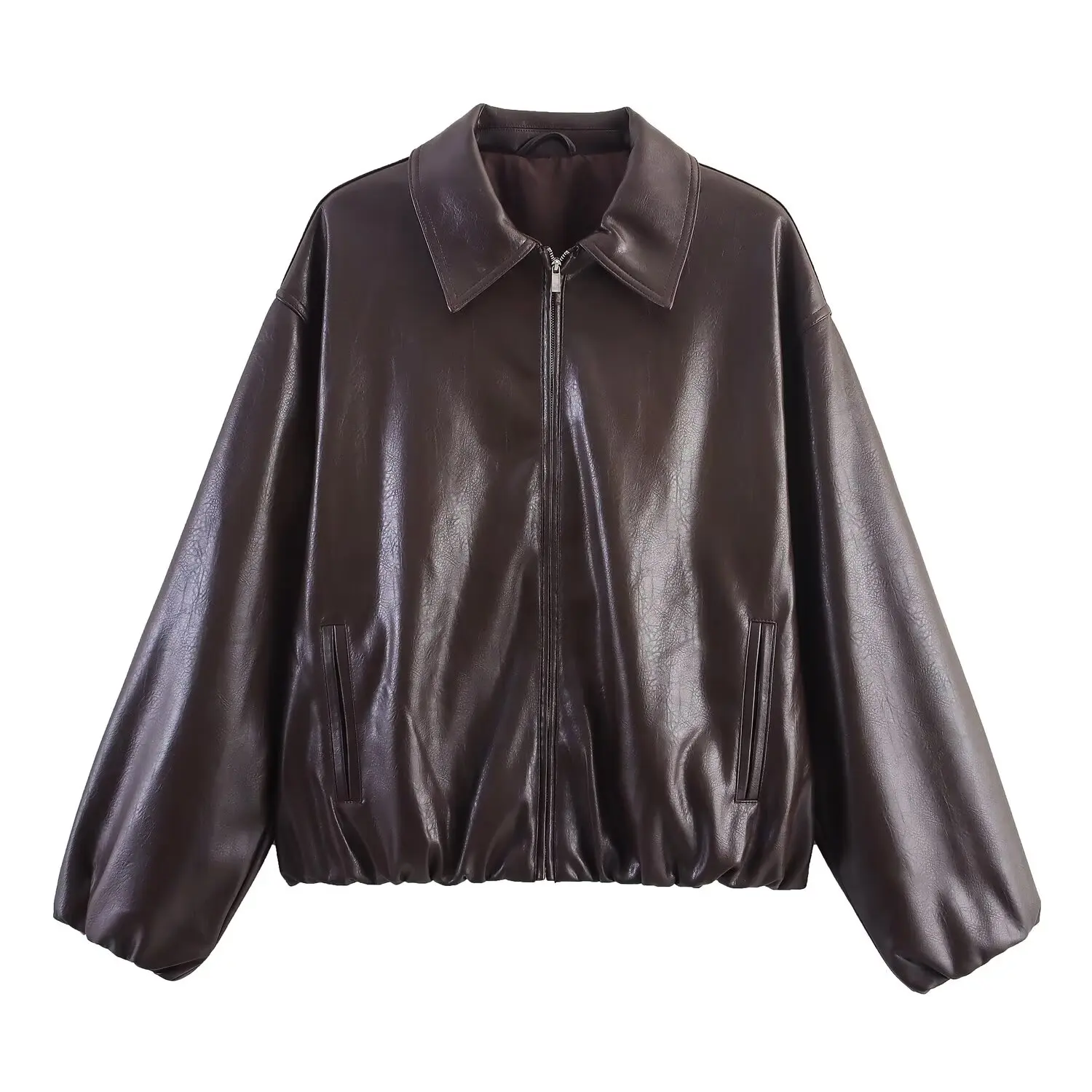 Fashionable Versatile Pilot Jacket Outerwear ZR Summer New Arrival Women's Standard Fit Polyester Long Sleeve Collared Coat