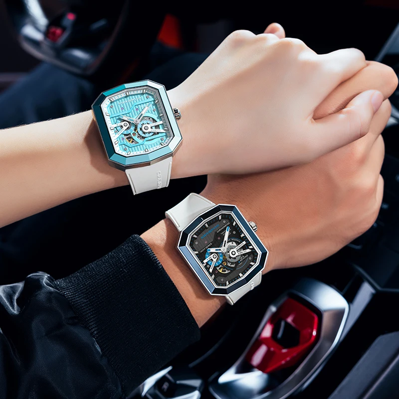 2024 Luxury Automatic Watch Tonneau Square Design Waterproof Couples Watchs Mens Sport Stylish Women Mechanical Watches Relogio