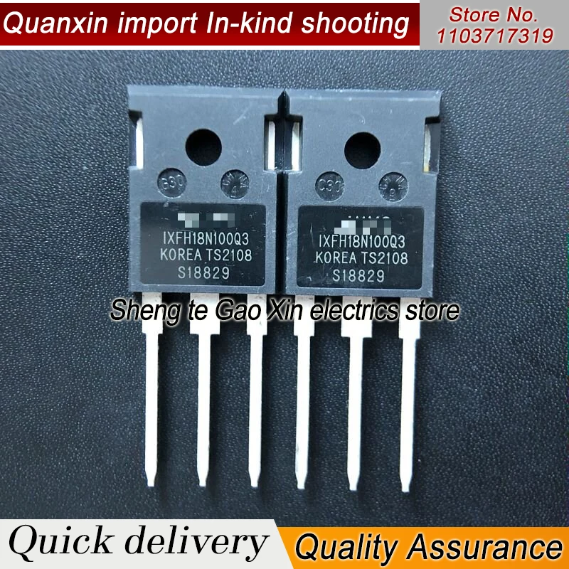 IXFH18N100Q3 MOS TO-247 1000V 18A, Original novo importado, melhor qualidade, 5-10Pcs