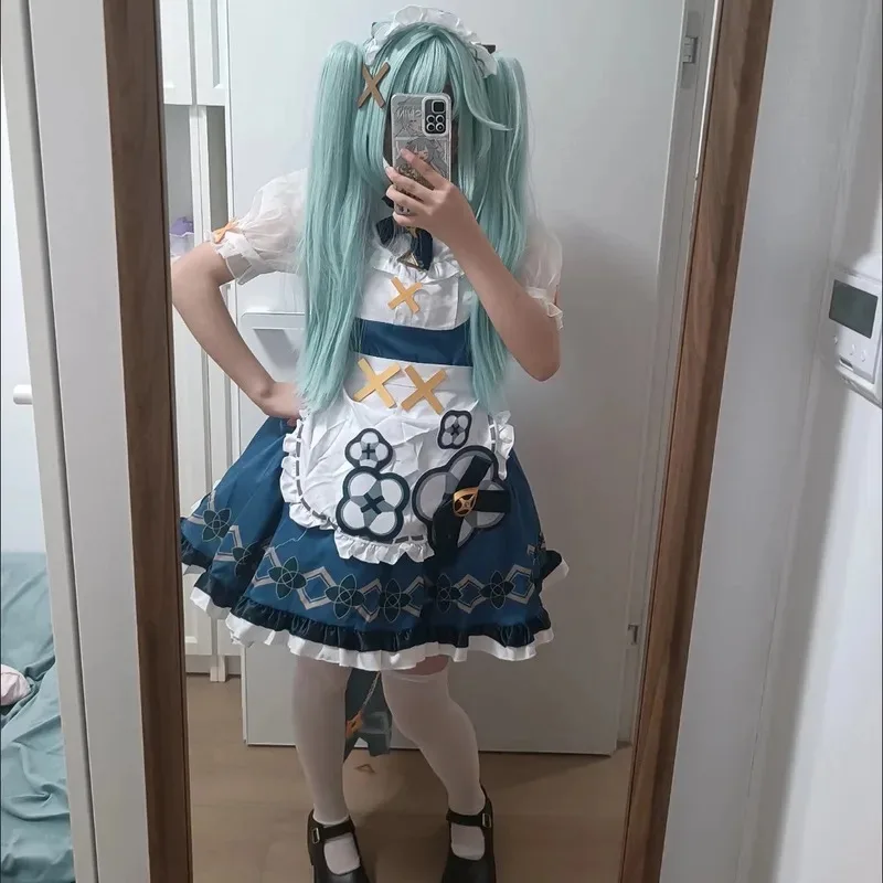 20151123 لعبة جديدة Genshin Impact Fanart Faruzan فستان خادمة كوسبلاي زي شعر مستعار مجموعة كاملة الزي حفلة الهالوماس لعب الأدوار Wo #3