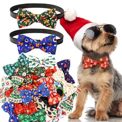 5/10PCS Christmas Pet Supplies For Dogs Removable Dog Collars With Elastic Bands Dog Bowties Pet Dog Grooming Accessories