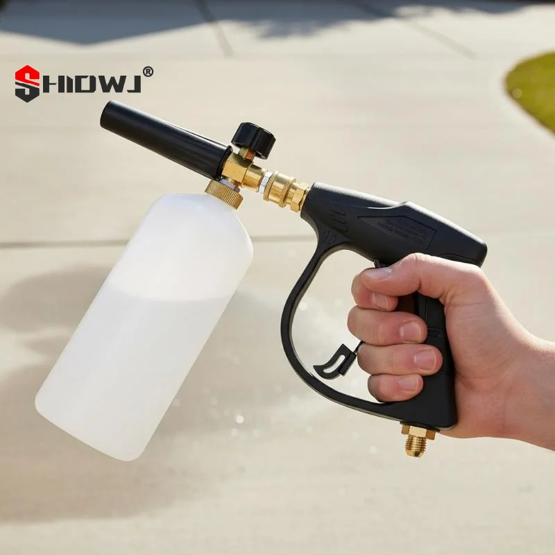 High Pressure Cleaning Supplies 1L Foam Cannon 5 Metal Nozzles M22-14 Car Wash  1/4