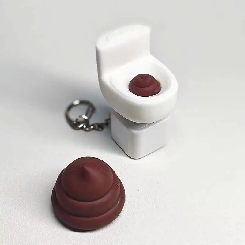 Funny Toilet Shaped Fidget Keyboard Fidget Toys Keychain Finger Button Clicker Decompression Toys