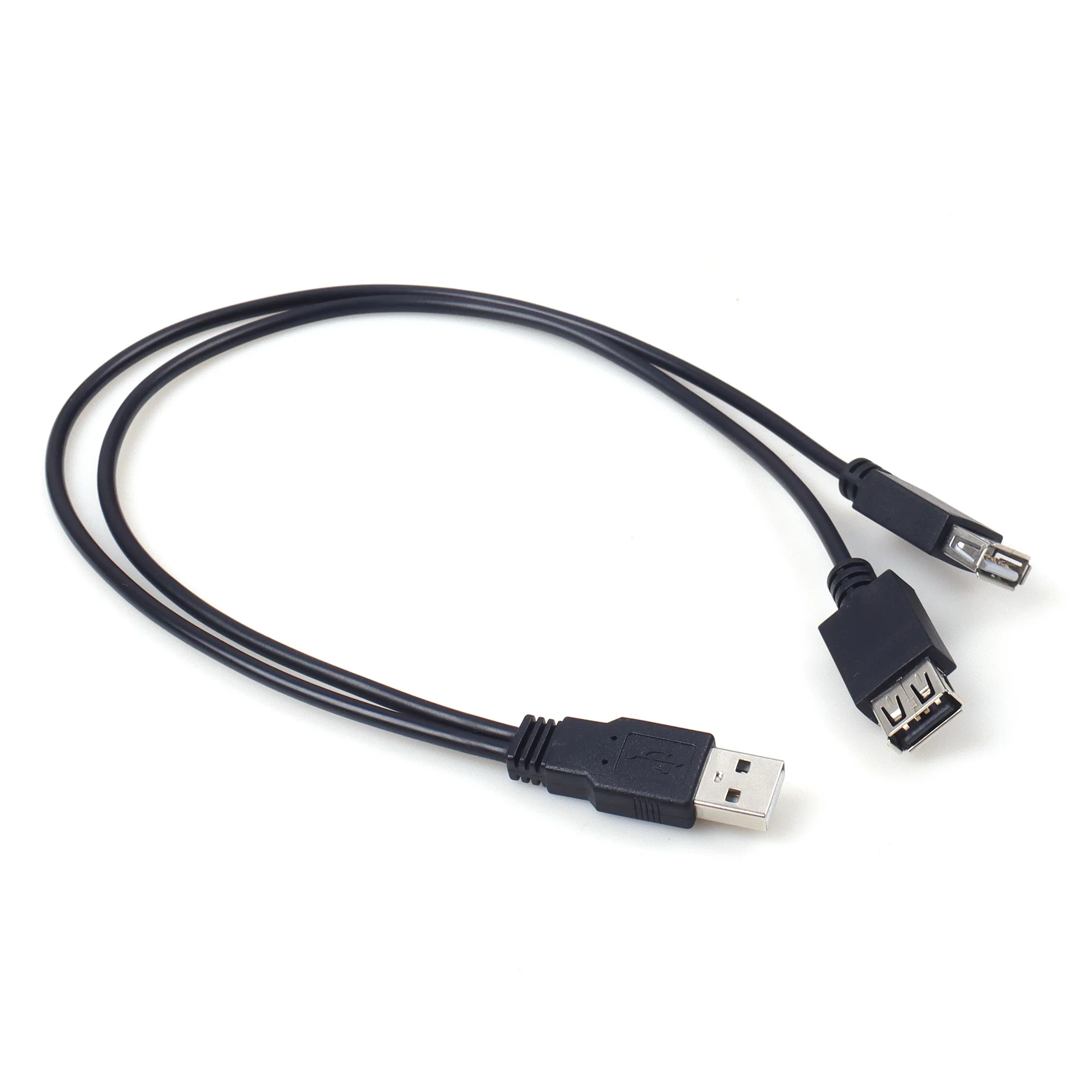 USB 2.0 A Cable One To Two Female Data Power Adapter Y Splitter USB Charging Power Cable Cord Extension Cable