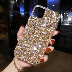 Full Gold Diamond Crystal Phone Case for Women, Luxury Bling Rhinestone TPU Cover,For Samsung Galaxy S23, S24, S22 Ultra, Casing