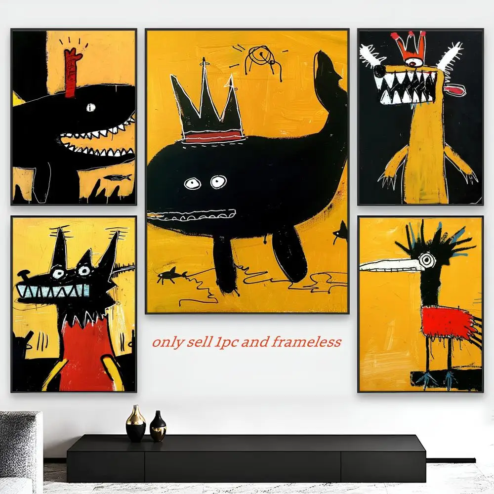 J-Jean M-Michel BasquiatS Poster Art Painting Poster With Prints Home Bedroom Living Room Decoration