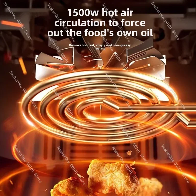 Air fryer household smart LCD screen multi-function 6.8L large-capacity electric fryer