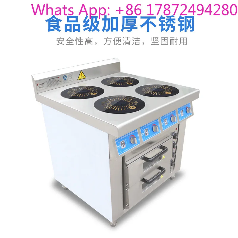 Four-eye Pot Cooker With Double Oven Commercial Induction Cooker Multi-functional Kitchen Equipment