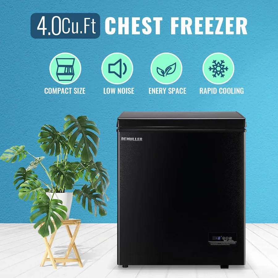 Глубокая морозильная камера 4,0 куб. фута с электронным управлением Отдельностоящие морозильные камеры с 2 подвесными корзинами из нержавеющей стали Мини-морозильная камера Top Op