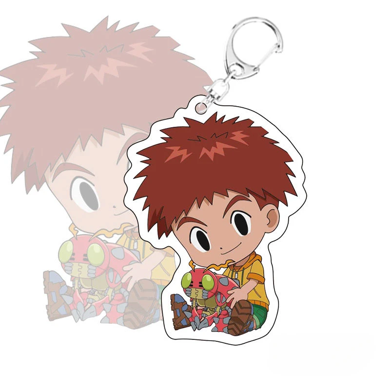 Digimon Agumon Gabumon Anime Acrylic Keychain Cute Trend School Bag Car Key Pendant Couple Kawaii Trinket Gift Keyring Accessory