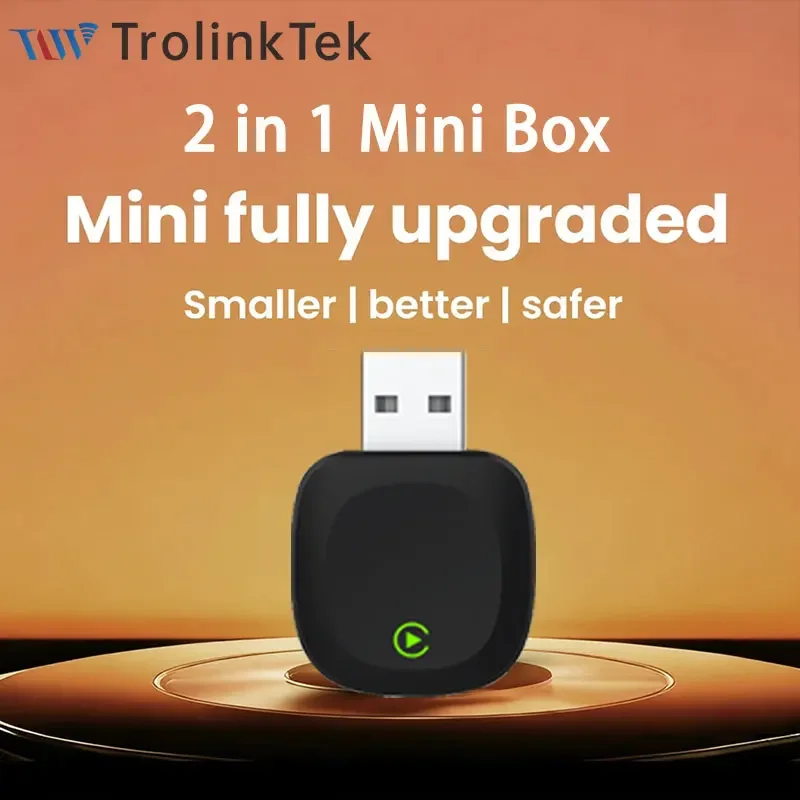 TrolinkTek 2in1 беспроводной адаптер CarPlay Android Auto AI Smart Box автомобильная интеллектуальная система подходит для VW Toyota Nissan Honda