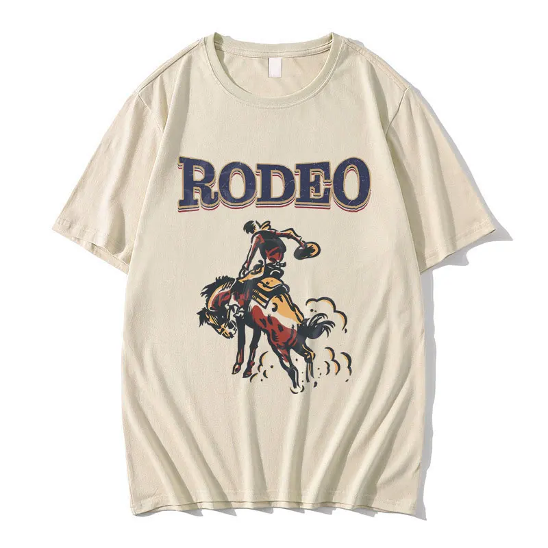 

Vintage Rodeo Graphic Print T Shirts Men Women Gothic Casual Funny Meme T-shirts Male Short Sleeve Men's Rock Oversized Tshirt