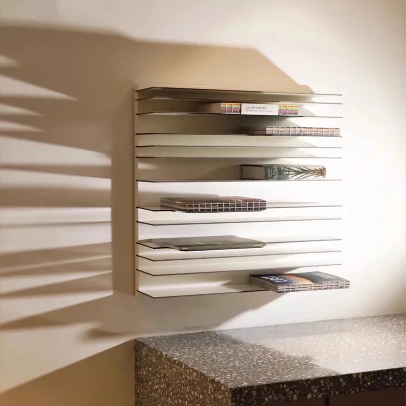 wall-mounted invisible bookshelf wall-mounted magazine rack medieval storage