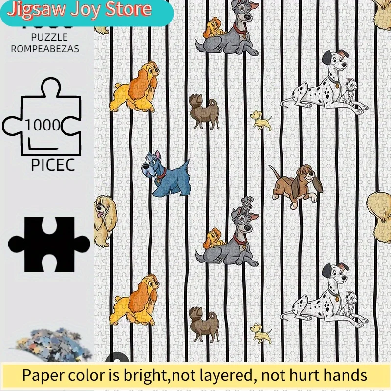 Disney  Classic 101 Dalmatians Dog Puzzle - Cute Pet Dog Illustrations, High-Quality White Card Material, Portable & Portable,