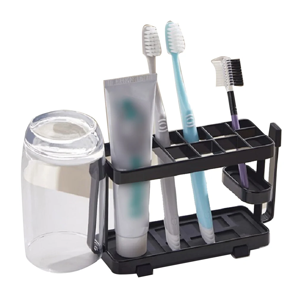 Metal Iron Toothbrush Box Holder Cup Lovers Removable Toothbrush Toothpaste Bracket Bathroom Organizers Supplies