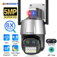 8X Zoom Dual Lens WIFI Security Camera 8MP 4K UHD Smart Video Surveillance IP Cameras Outdoor PTZ Wireless CCTV ICSee app