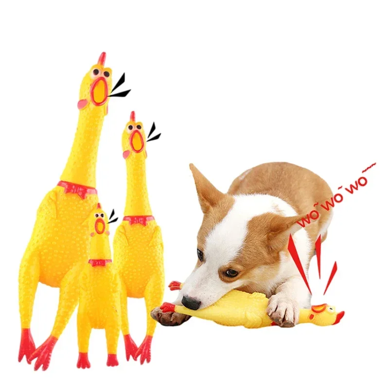 1pcs 17cm Screaming Chicken Squeeze Sound Toy Pets Dog Toys Product Shrilling Decompression Tool Squeak Vent chicken