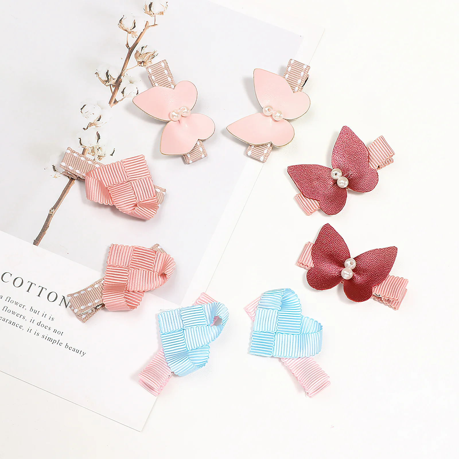 

10Pcs Small Bow Hair Clips Girls Fabric Hairpins Lightweight Barrettes for Kids Birthday Halloween Hair Accessories