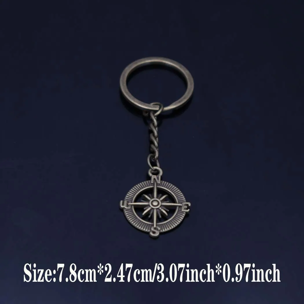 Nautical vintage ship wheel anchor keychain; compass keychain car bag packaging decoration pendant view 6