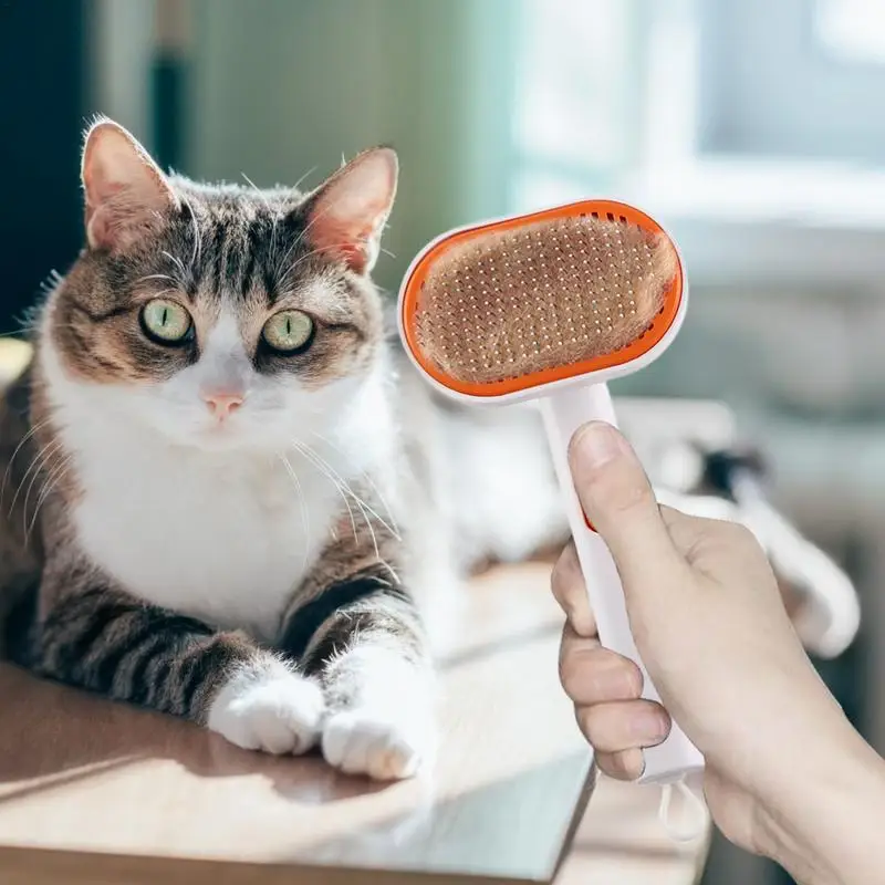 Cat Grooming Brush Self Cleaning Slicker Comb For Indoor Cats Shedding Pet Grooming Brush For Cats And Dogs Cat Brushes For