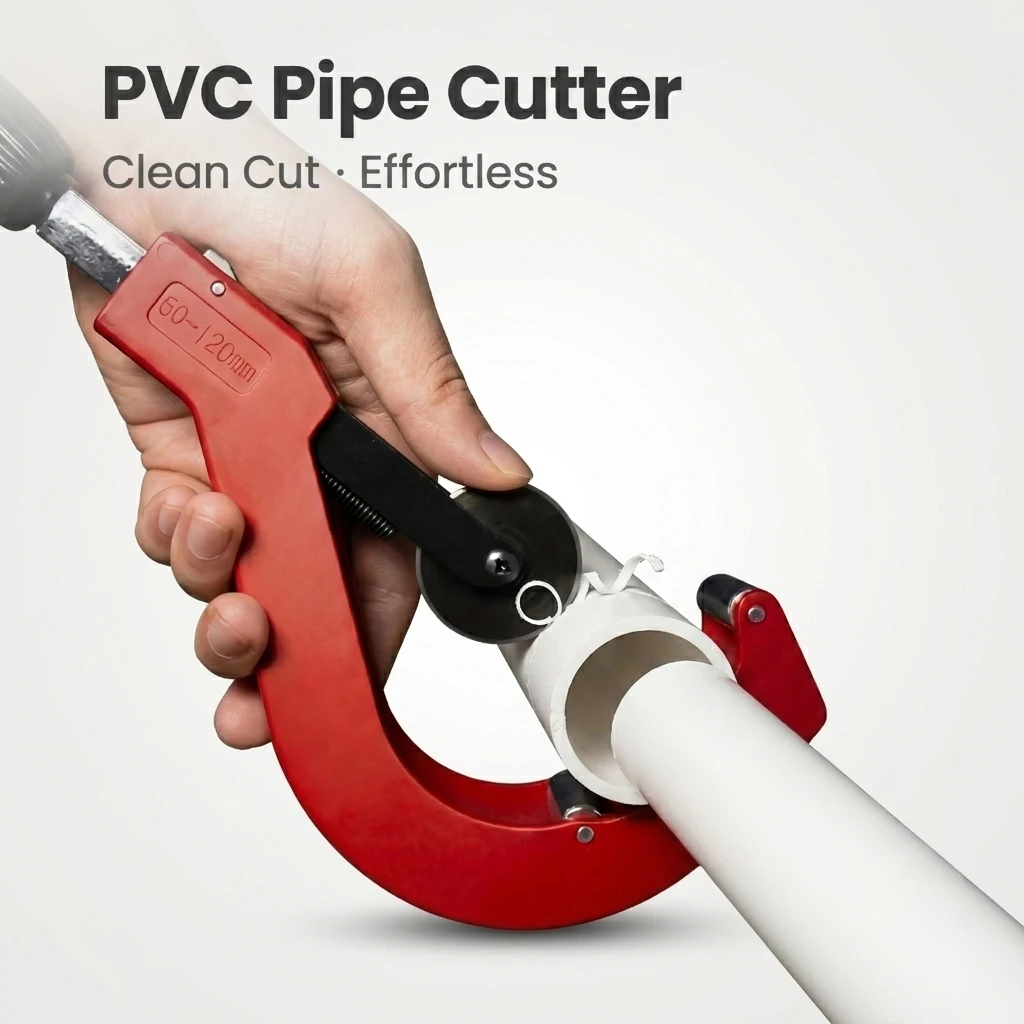 PVC Pipe Cutter - Ratchet Design Plastic Pipe Cutting Tool for Home Plumbing Garden Hose Repair