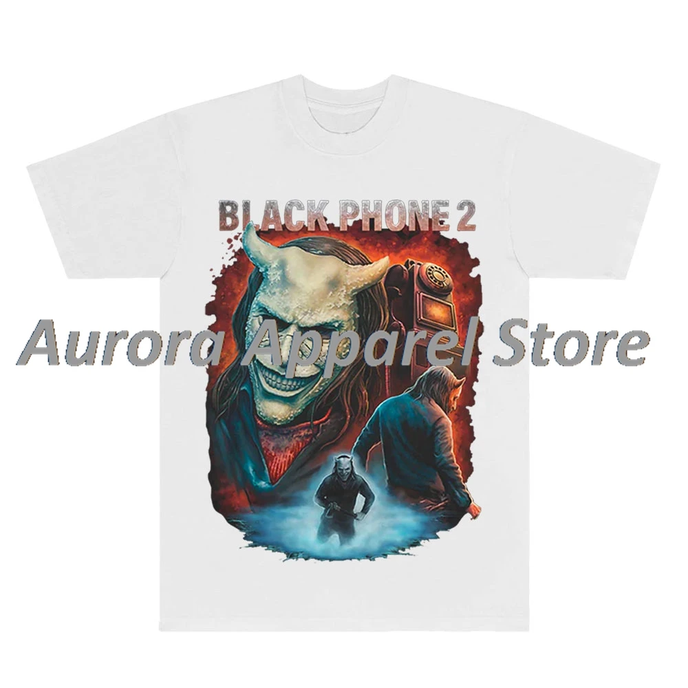 الهاتف الأسود 2 لقد تحذرت تي شيرت الهالوين أفلام الرعب ميرش النساء الرجال أزياء قصيرة الأكمام المحملة #2